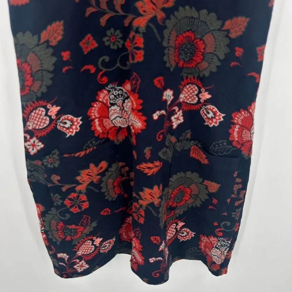 Eva Franco Cocktail Dress Women's 0 Multi Floral Pockets Back Zipper‎ Sleeveless